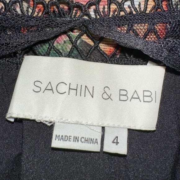 SACHIN + Babi Callie Mini Ruffle Dress Black Floral 4 - Picture 14 of 17